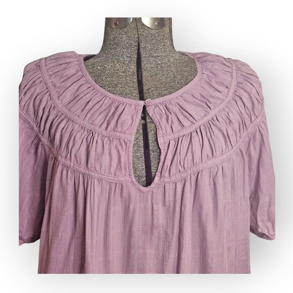 Short Sleeve Key-Hole Neck Blouse L - Picture 2 of 6